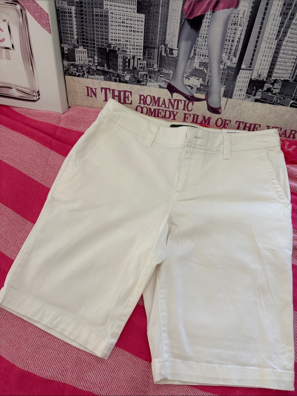 Eddie Bauer White Stretch Bermuda Shorts